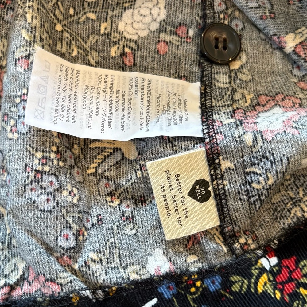 Madewell Corduroy Ruffle-Front Dress in Finch Floral Size 10 - Picture 12 of 14